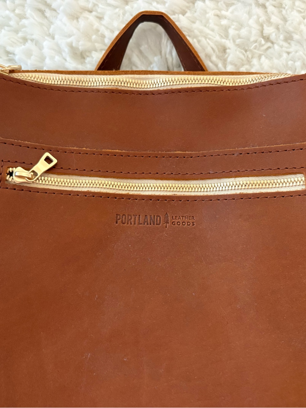 Portland Leather Tote Backpack- Honey - Picture 6 of 11